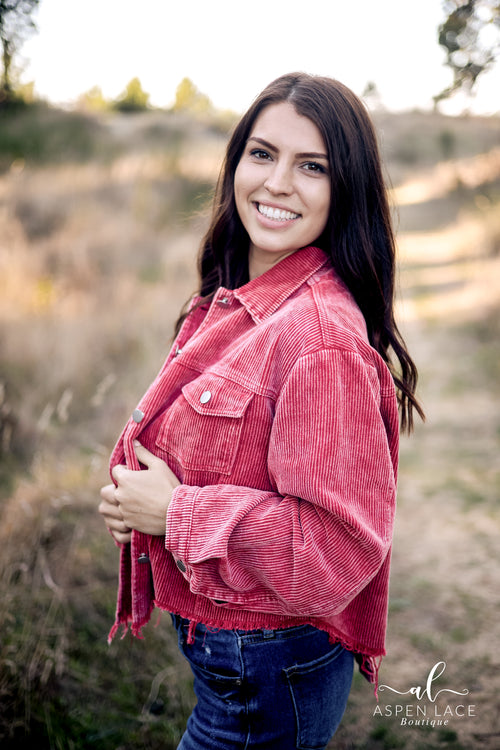 Cory Vintage Wash Jacket (Brick)