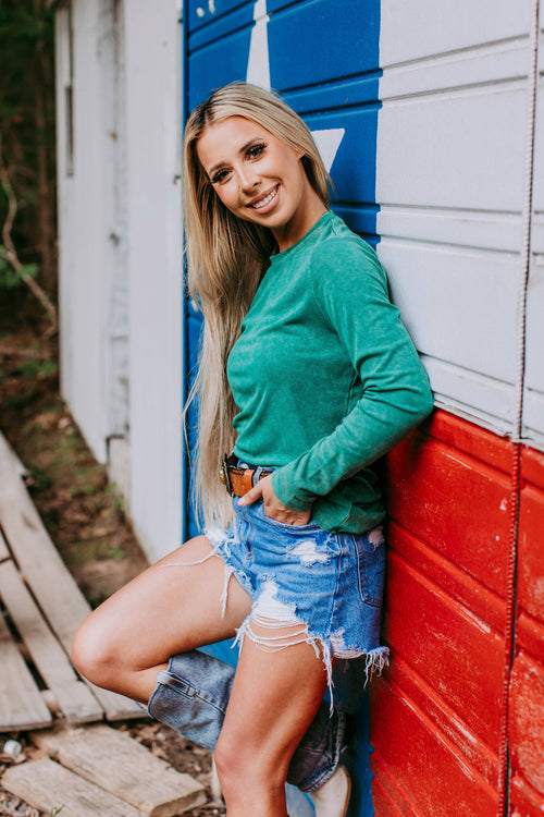 Acid Washed Top (Olive)