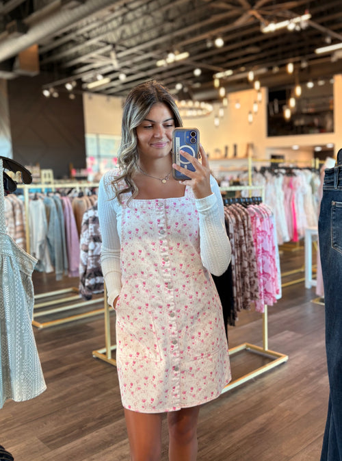 Isabelle Overall Dress (Off White)