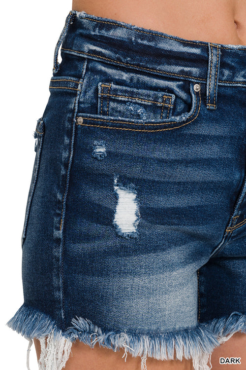 Lisha Denim Shorts (Dark Wash)