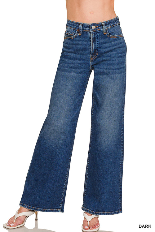 Cassidy Wide Leg Jeans (Dark Wash)