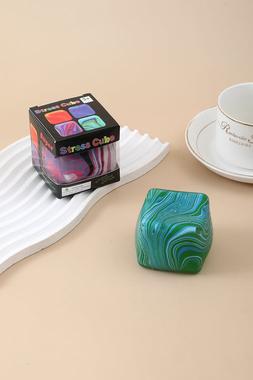 Marble Swirl Cube Squishy (Green)