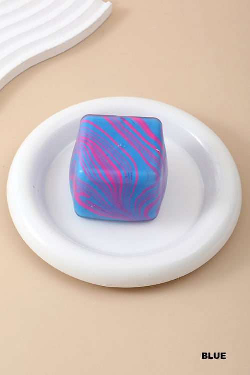 Marble Swirl Cube Squishy (Blue)
