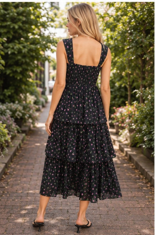 Aubree Tiered Dress (Black)
