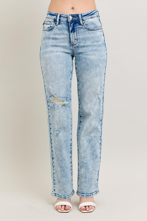 Tia 90's Straight Judy Blue Jeans (Mineral Wash)