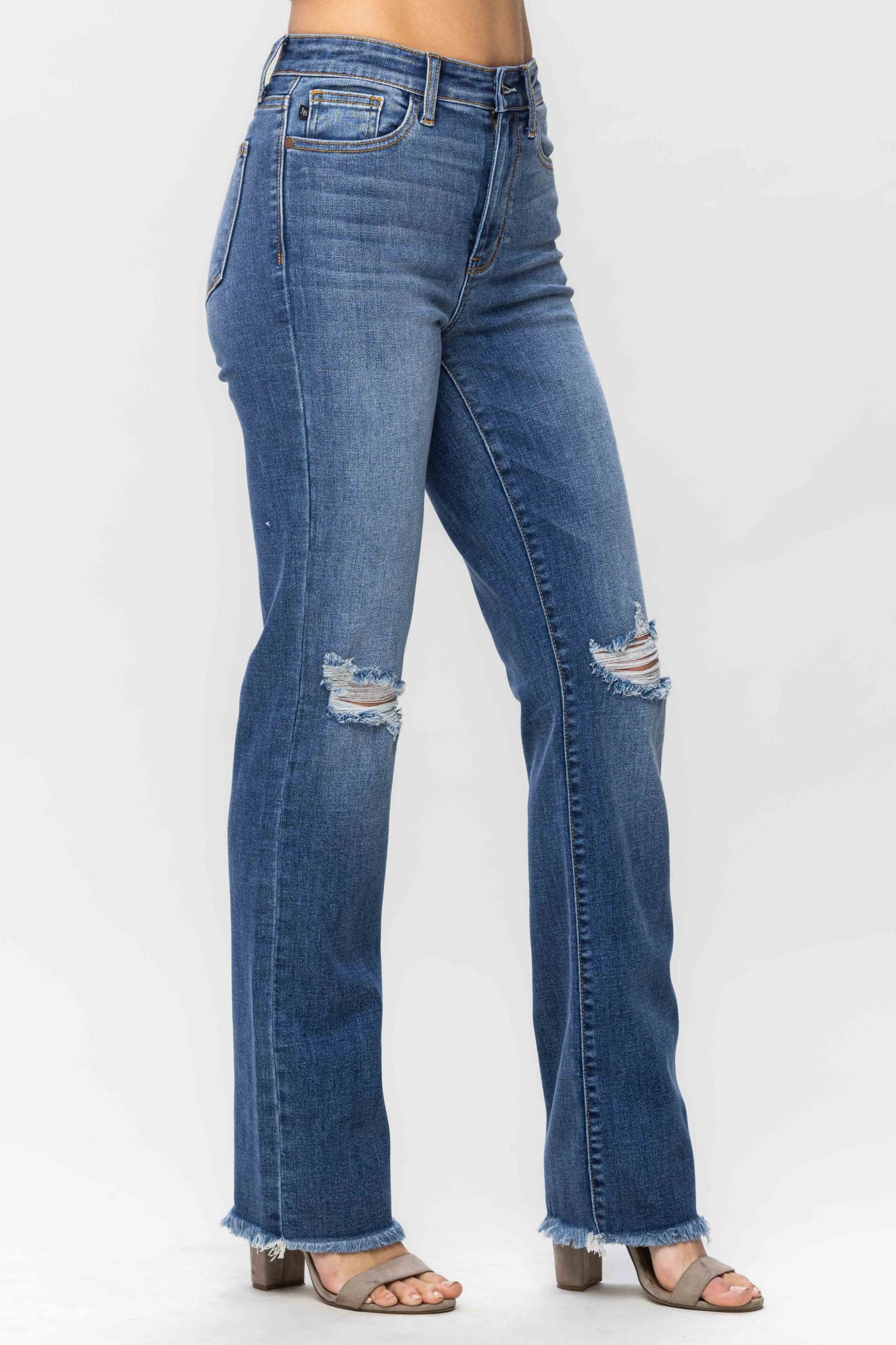 Judy Blue Megan Straight Leg Jeans (Medium Wash)