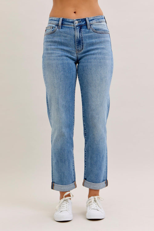 Luann Judy Blue Boyfriend Jeans (Medium Wash)