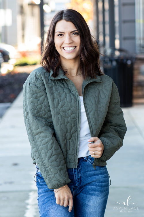 Olivia Floral Jacket (Olive Stone)