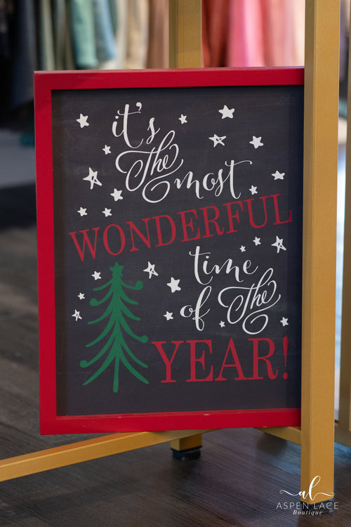 Wood Framed Christmas Wall Sign