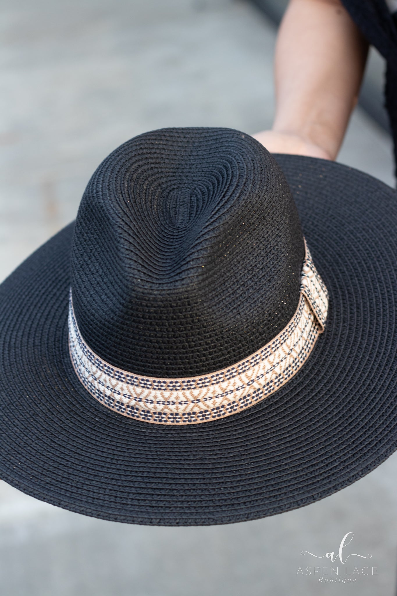 Kalisa Wide Brim Sun Hat (Black)