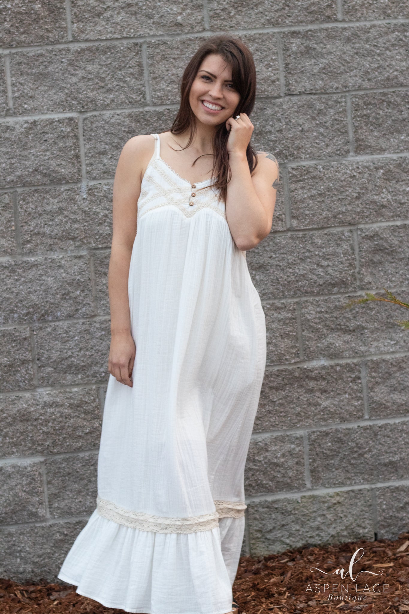 Aurora Maxi Dress (Off White)