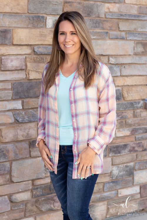 Candice Flannel (Salmon)
