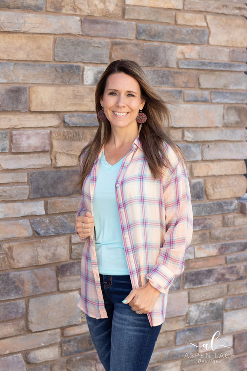 Candice Flannel (Salmon)