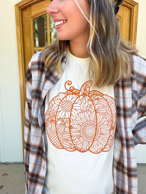Sunflower Pumpkin Tshirt (Natural)