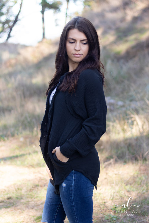 Corrinne Button Up Top (Black)