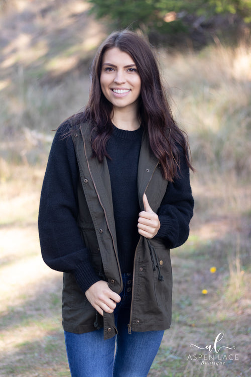 *PVM* Celeste Vest (Dark Olive)