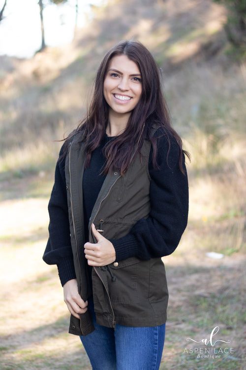 *PVM* Celeste Vest (Dark Olive)