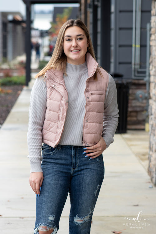 Cj Puffer Vest (Pink Powder)