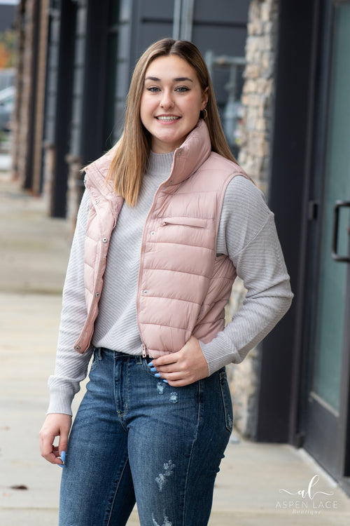 Cj Puffer Vest (Pink Powder)