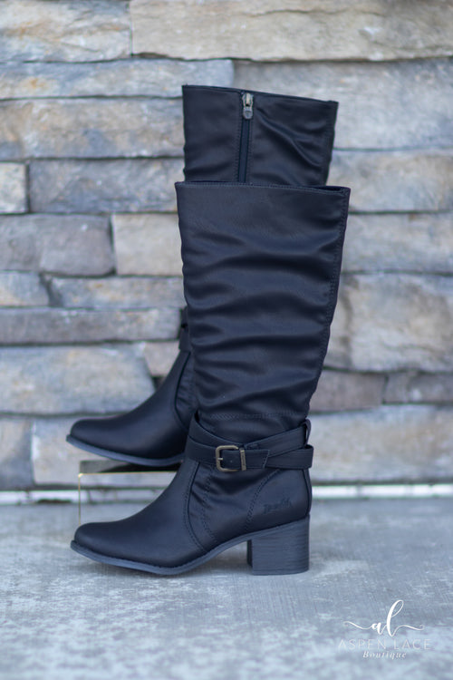 Anastasia Paneled Platform Boots (Beige/Black) – La Belle Boutique
