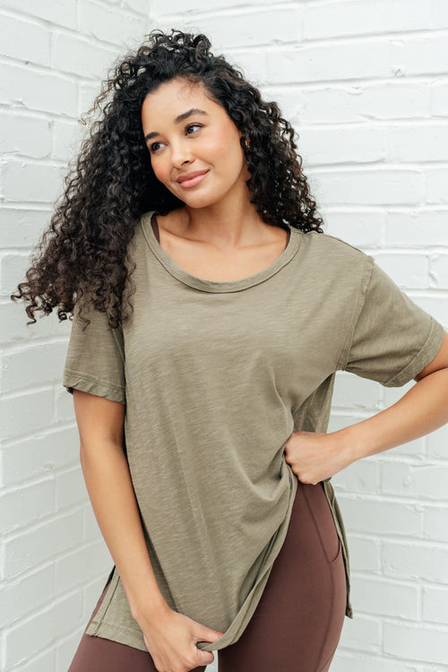*Online Exclusive* Let Me Live Relaxed Tee in Army