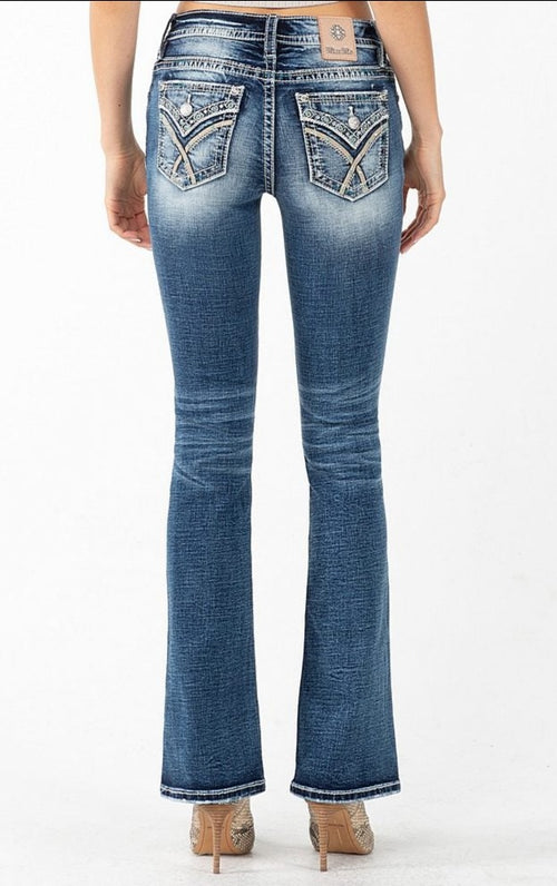 Miss Me Stud X Stitch Bootcut Jeans