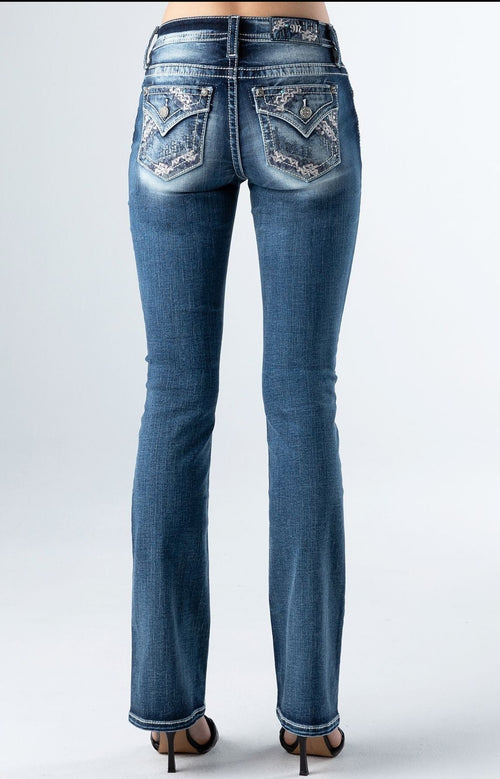 Miss Me Diagonal Aztec Bootcut Jeans