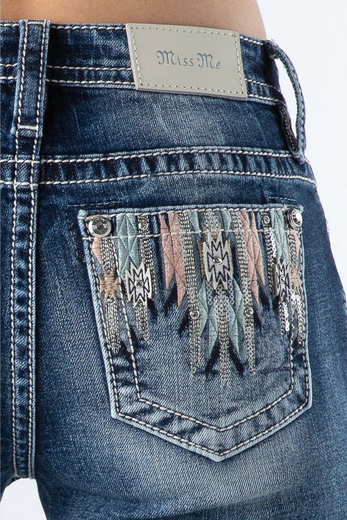Miss Me Mint Aztec Bootcut Jeans