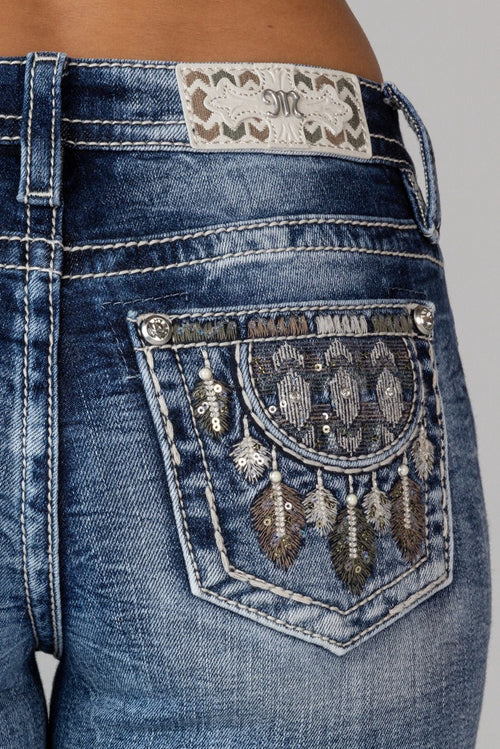 Miss Me Fall Dream Catcher Bootcut Jeans