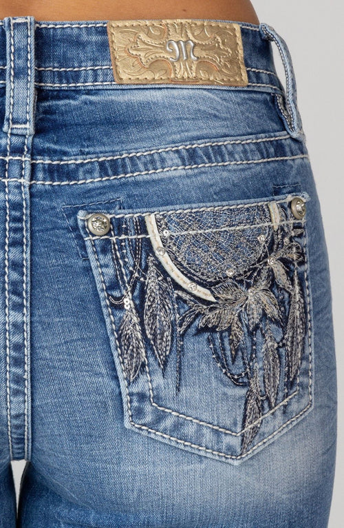 Miss Me Gold Dreamcatcher Bootcut Jeans