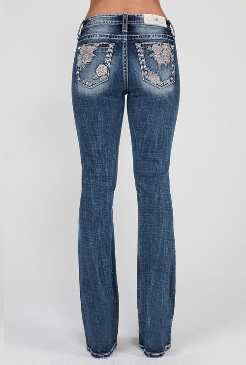 Miss Me Hibiscus Bootcut Jeans