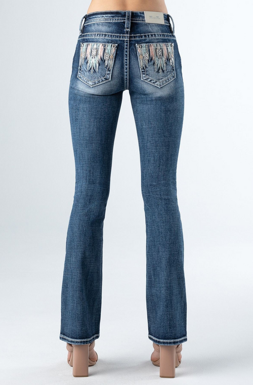 Miss Me Mint Aztec Bootcut Jeans