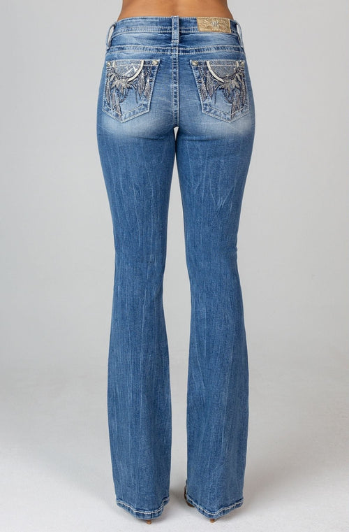 Miss Me Gold Dreamcatcher Bootcut Jeans