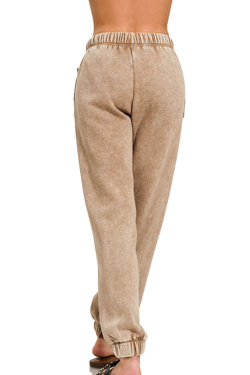Acid Wash Sweatpants (Deep Camel)