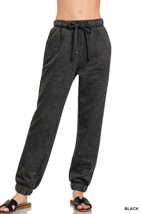 Acid Wash Sweatpants (Black)