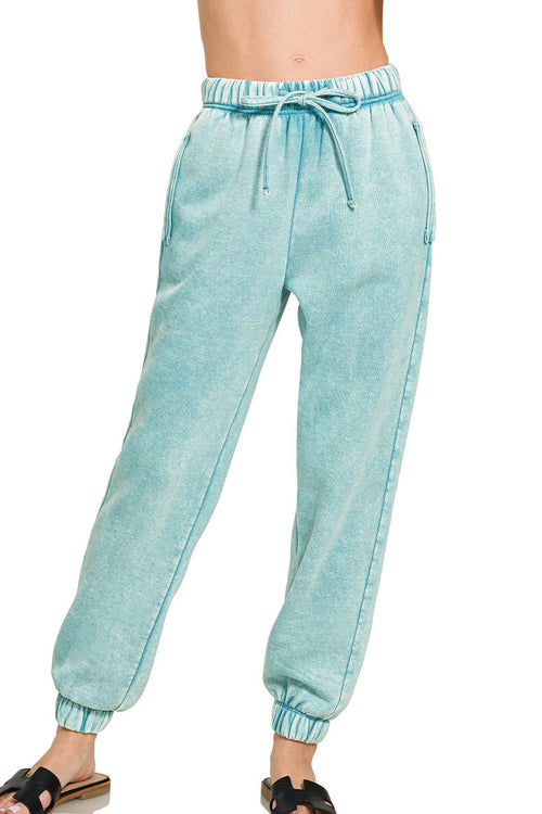 Acid Wash Sweatpants (Dusty Teal)