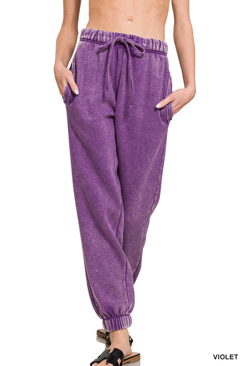 Acid Wash Sweatpants (Violet)