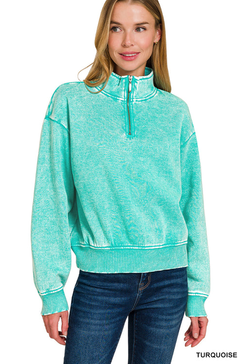 Luella QuarterZip (Turquoise)