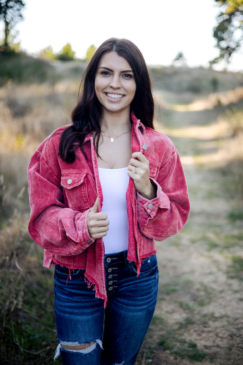 Cory Vintage Wash Jacket (Brick)