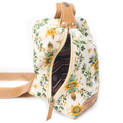 Oasis Blooms Fanny Pack Sling Bag (Brown)
