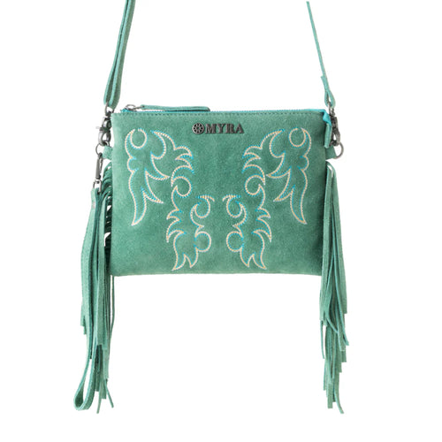 Boot Stitch Suede Bag (Green)