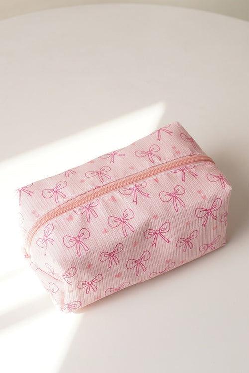 Cosmetic Makeup Bag (Pink Bows)