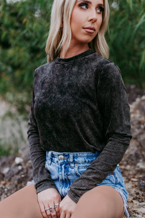 Acid Washed Top (Charcoal)