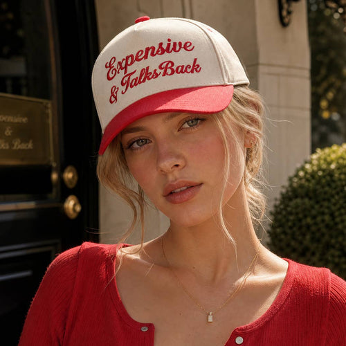 Expensive & Talks Back Trucker Hat (Red)