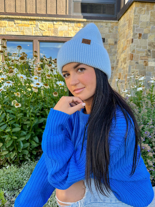 Ribbed Double Cuff CC Beanie (Multiple Colors)