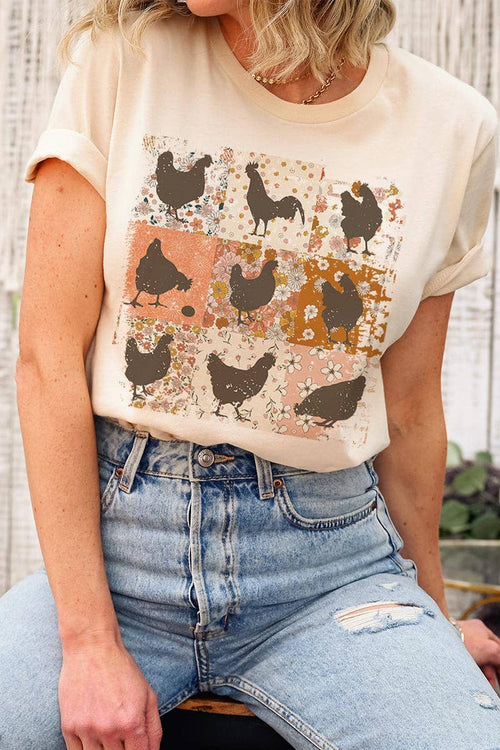 Vintage Chicken Tshirt (Cream)