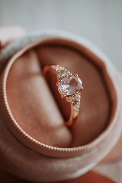 Aster Pink Oval Cut Ring