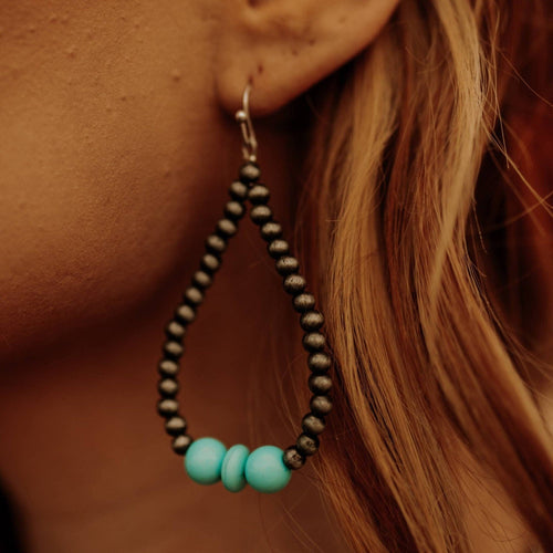 Pearl and Turquoise Drop Earrings