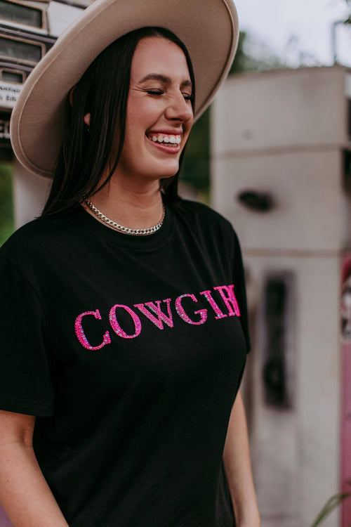Cowgirl Sequin Embroidered Top (Pink)