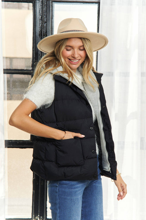 Diona Puffer Vest (Black)